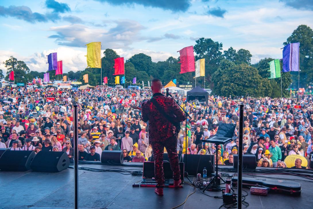 MUS3 performing live at Camper Jam at Weston Park